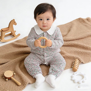 中国メーカー100%綿製洗濯可能スナップボタン漫画柄全面プリントサイドオープン春秋ベビーロンパースOEM/ODM - Product Image 6