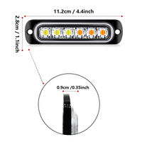 Luz de Advertencia Estroboscópica Ultrafina Impermeable IP67 de 6 LED, Material de PC, DC 12V-36V, para Lámpara de Señalización Lateral de Camión