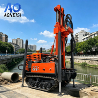 Machine de forage de puits d'eau sur chenilles hydrauliques, 260 m, alimentée au diesel, pour puits industriels et agricoles