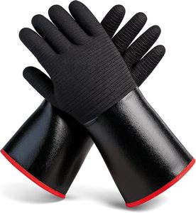 Gants de barbecue en néoprène imperméables, résistants à la chaleur et ignifuges, à manches longues de 14 pouces, pour friteuse à <span class=keywords><strong>dinde</strong></span>, fumoir, barbecue - Product Image 1