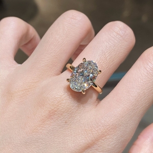 แหวนหมั้นทองคำแท้ 18K ยี่ห้อ Aazuo Luxury ประดับเพชรเพาะเลี้ยง 2.0ct-5.0ct รับรองโดย IGI ของขวัญสำหรับผู้หญิงในงานแต่งงาน - Product Image 6