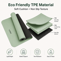 Tapis de yoga TPE peu encombrant, antidérapant et léger, enroulable, pour la maison, la salle de sport et le studio – Vente en gros