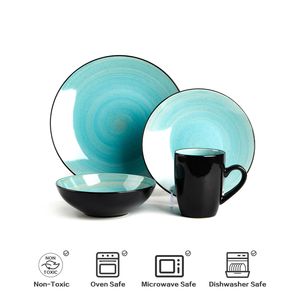 Semtember Promotion Western Style Ceramic Plates With Promotion Mug Unique Design Microwave Safe Round Dinnerware Sets for Home - Product Image 6