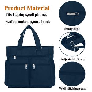 Sac à bandoulière décontracté grande capacité en nylon imperméable, durable, multi-poches, couleur unie, idéal pour les voyages légers - Vente en gros - Product Image 2