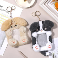 Chien Chiots En Peluche ID Porte-Badge Porte-clés Mignon Doux Dessin Animé Animal Photo Étui De Protection Carte Couverture Photocard Titulaire