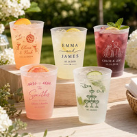 Gobelet en plastique givré personnalisé avec logo, 12 oz et 16 oz, pour enterrement de vie de jeune fille, cadeau de mariage, réutilisable, en PS, vente en gros