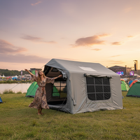 Tente gonflable extra-large en tissu Oxford imperméable avec deux pièces séparées pour le camping familial en plein air