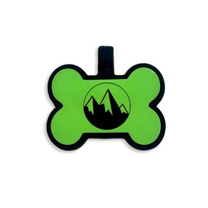 Xương hình con chó màu xanh lá cây tag phổ biến Silicone miễn phí Mẫu tag Chất lượng cao QR Mã in Pet ID - Product Image 2