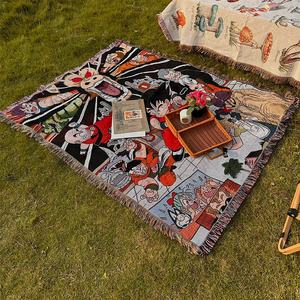 Низкий минимальный объем производства одеяла, быстрое изготовление по индивидуальному заказу аниме, тканые гобелены, индивидуальное аниме-одеяло с рисунком и логотипом - Product Image 2