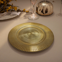 Assiette à dîner en plastique jetable élégante de 13 pouces, motif en spirale de luxe, matériau PP, vaisselle réutilisable pour les mariages, écologique