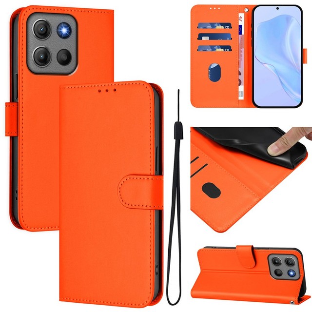 Hot Sale Leather Flip Phone Case Lanyard Card Holder Shockproof for MOTO G17 4G/G17 Power/G15/G15 Power/ G67 5G /G77 5G