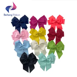 Ribbon And Bows Custom Solid Color Grosgrain Ribbon Bow With Elastic Band