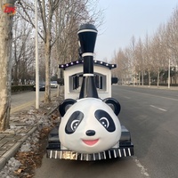 Train électrique de divertissement homologué et standard, sans rails, à faible entretien, à thème cochon de dessin animé, toutes saisons, pour installations de fête foraine en zone montagneuse