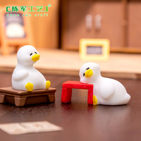 Micro-paysage créatif Weij, Canard fatigué, Petite poupée blanche, Accessoires de décoration DIY pour maison de poupée, Mini décorations de bureau