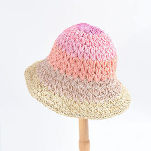 Sombrero de Paja Tejido <span class=keywords><strong>a</strong></span> <span class=keywords><strong>Crochet</strong></span> con Degradado de Color - Sombrero de Sol Hecho <span class=keywords><strong>a</strong></span> Mano para Vacaciones, Protección Solar Efectiva y <span class=keywords><strong>a</strong></span> la Moda - Product Image 3