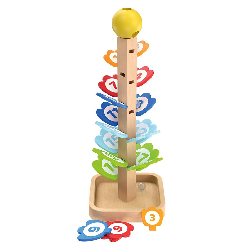 Развивающая игрушка Монтессори, игра, мяч, трек, игрушка, деревянное дерево, мраморный шар, трек для детей
