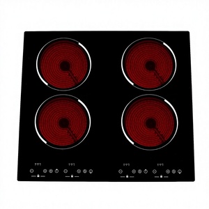 Table de cuisson vitrocéramique encastrable quatre brûleurs Fuge Modè<span class=keywords><strong>le</strong></span> C41 Haute puissance 2001-3000W Panneau microcristallin noir Transfrontalier - Product Image 3