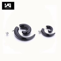 Tunnel d'oreille en acrylique noir en spirale, dilatateur d'oreille, bijou de piercing corporel