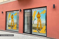 Autocollant promotionnel opaque pour porte et fenêtre de magasin, imperméable, personnalisable, autocollant en vinyle amovible, autocollant publicitaire