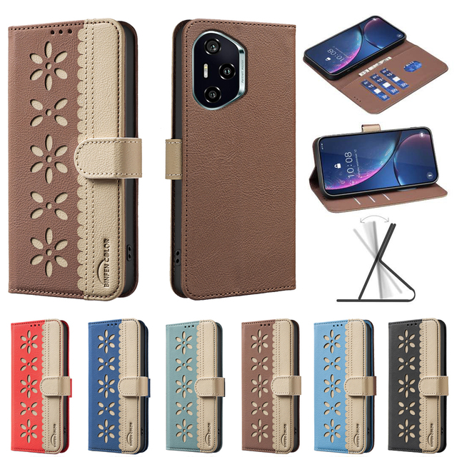 Mix Color Flower Leather Wallet Stand Phone Case for Huawei Honor X8C 300 Pro 5G 300 Ultra X9C Magic 6 7 Lite Flip Card Holder