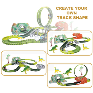 Creative DIY Roller Coaster <strong>Race</strong> Train Toys Plastic Dinosaur Railway <strong>Car</strong> Track for <strong>Kids</strong> Flexible Racing Play <strong>Set</strong> - Product Image 3