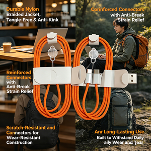 สายชาร์จเร็วแบบถัก 60W USB-C to USB-C <span class=keywords><strong>130</strong></span> เส้นทองแดง สำหรับ <span class=keywords><strong>iPhone</strong></span> 15 17 <span class=keywords><strong>Pro</strong></span> Max CC48 คุณสมบัติความเร็วสูง - Product Image 1