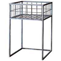 Tempat Pot Bunga Berdiri Logam, Set Modern dari 2 Dekorasi Tanaman Logam Berdiri Display Rak Pot