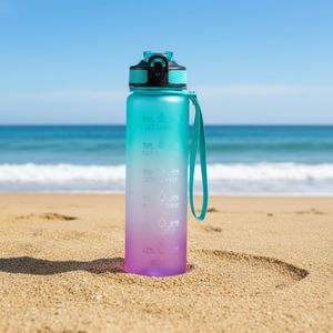 2026 Factory Supply Large Capacity Gym 1000ml Colorful Cheap Water <b>Bottle</b> With <b>Straw</b> - Product Image 5