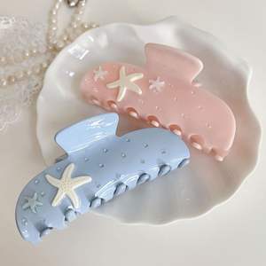 Nouvelle Arrivée Pince à Cheveux Femme en Acétate Luxe Personnalisée Incrustée de Perles et de Coquillages - Product Image 3