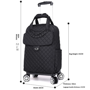 Sac à dos de voyage à roulettes omnidirectionnelles, roues détachables, grande capacité, en nylon imperméable, avec fermeture éclair, pour garçons et filles - Product Image 1