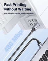 Kabel Printer UGREEN, Kabel Printer USB 2.0 Kecepatan Tinggi, Kabel Scanner USB B Berlapis Nilon