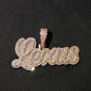 <span class=keywords><strong>Collar</strong></span> con Colgante de <span class=keywords><strong>Nombre</strong></span> Cursivo <span class=keywords><strong>Personalizado</strong></span> en <span class=keywords><strong>Oro</strong></span> Rosa, Moderno con Incrustaciones de Zirconia Cúbica, Hecho de Latón y Zircón con Cadena Tipo Soga - Product Image 3