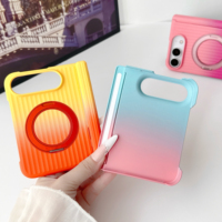 Étui de protection texturé pour téléphone portable avec support magnétique double axe 360° à texture ondulée dégradée pour iPhone 18 Duo
