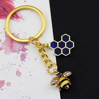 Porte-clés Abeille en Émail, Mignon Animal Insecte, Pendentif Ruche Émaillée, Couleur Or, pour Voiture et Sac, Bijou Décoratif, Cadeau