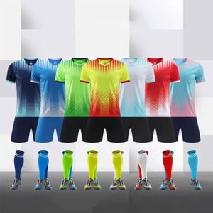 Custom Breathable Soccer Jersey <b>Heat</b>-Transfer Printing Team Training Personalized Logo Name Number Short Sleeve Summer Set - Product Image 1