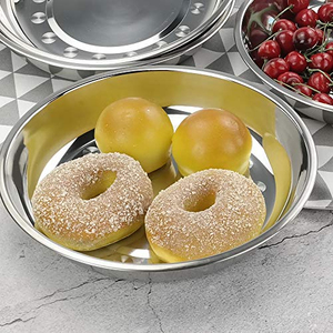 2024 New Food Grade Round Plate <b>Rice</b> Dish Fast Food Serving Tray Restaurant Stainless Steel Dinner Plate Dish - Product Image 6