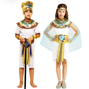 Halloween Carnaval Party Kids Meisje Cosplay Oude Egyptische Cleopatra Farao Prinses Jurk Kostuum Outfit
