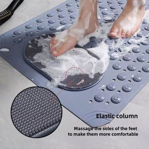 Tapis de bain rectangulaire en PVC avec picots de massage, antidérapant, absorbant, léger, motif à pois, tapis de sécurité pour la douche et la salle de bain - Product Image 5