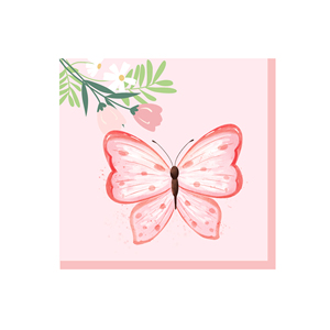 DAMAI Nuevo Kit de Vajilla de Papel con Diseño de Mariposas, Platos Desechables Rosas para Decoración de Fiestas de Cumpleaños de Niñas - Product Image 6