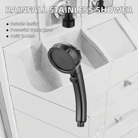 Robinet de douche en acier inoxydable 304, douchette à main, jet de pluie filtré, sortie d'eau unique, sans picots, design moderne, montage mural facile