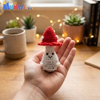 Champignon en crochet en coton doux, fait main et écologique, pour la décoration de jardin féerique de Noël, amigurumi, cadeau de fête