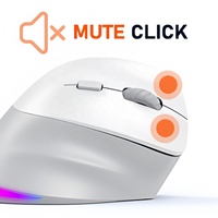 Mouse Vertikal Ergonomis untuk Tangan Kiri Nirkabel Mode Ganda Vertikal 700mAh Dapat Diisi Ulang RGB Backlit untuk Kantor & Gaming PC Laptop