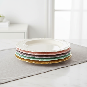 Platos Desechables con Borde <span class=keywords><strong>de</strong></span> Plástico para la Comida del Hogar y la Comodidad <span class=keywords><strong>de</strong></span> la Cocina - Product Image 1