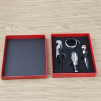 Ensemble d'accessoires à vin en acier inoxydable de qualité alimentaire, 4 pièces, ouvre-bouteille, verseur anti-goutte, style moderne, outil d'organisation, cadeau promotionnel
