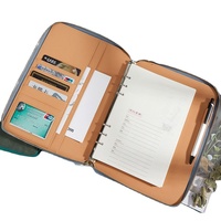 Bloc-notes en cuir PU, A5, nouveau style, haute qualité, avec fermeture éclair, pour Journal intime scolaire, agenda