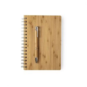 Cuaderno con Cubierta de Bambú Ecológico, Personalizado con Logotipo, Juego de Bolígrafos con Diseño de Lápiz, Regalo Promocional, Personalizado para Oficina - Product Image 3