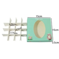 16 rejillas de conejo de Pascua, corazón hueco transparente, caja de Chocolate con ventana transparente, caja de embalaje de dulces para decoración de fiesta de Pascua