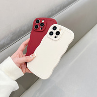 Coque de téléphone portable en gros pour iPhone 16 Plus 15 Pro Max 14 13 12 11 18 Pro, couleur bonbon, motif vague, coque arrière rigide