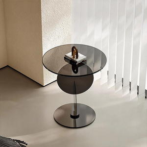 Mesa Auxiliar Moderna de Vidrio <span class=keywords><strong>para</strong></span> Sala de Estar, Dormitorio o Balcón - Mesa de Centro de Lujo <span class=keywords><strong>para</strong></span> Esquina - Product Image 6