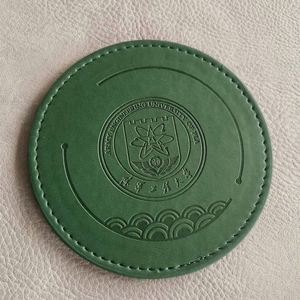 Sous-verres personnalisés en cuir PU avec design résistant à la chaleur pour les boissons, cadeau promotionnel avec logo personnalisé, accessoires de table - Product Image 3
